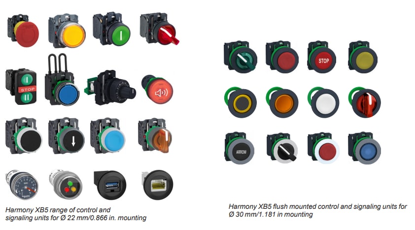 Schneider Electric Harmony®XB5/ZB5プラスチック制御・信号ユニット